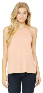 Ladies Flowy High Neck Tank - WHITE - S(D0102H7W302)