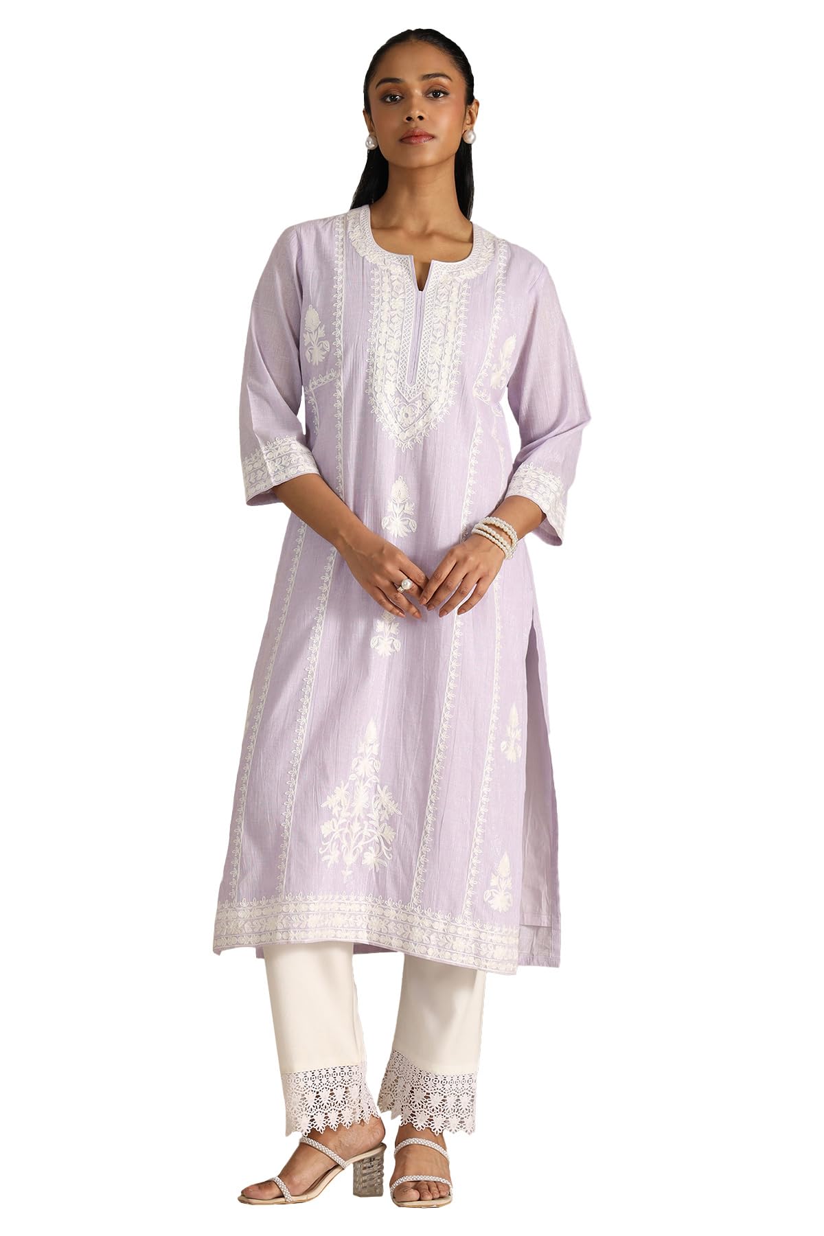 Soch Women Cotton Embroidered Kurta Set with Thread Work