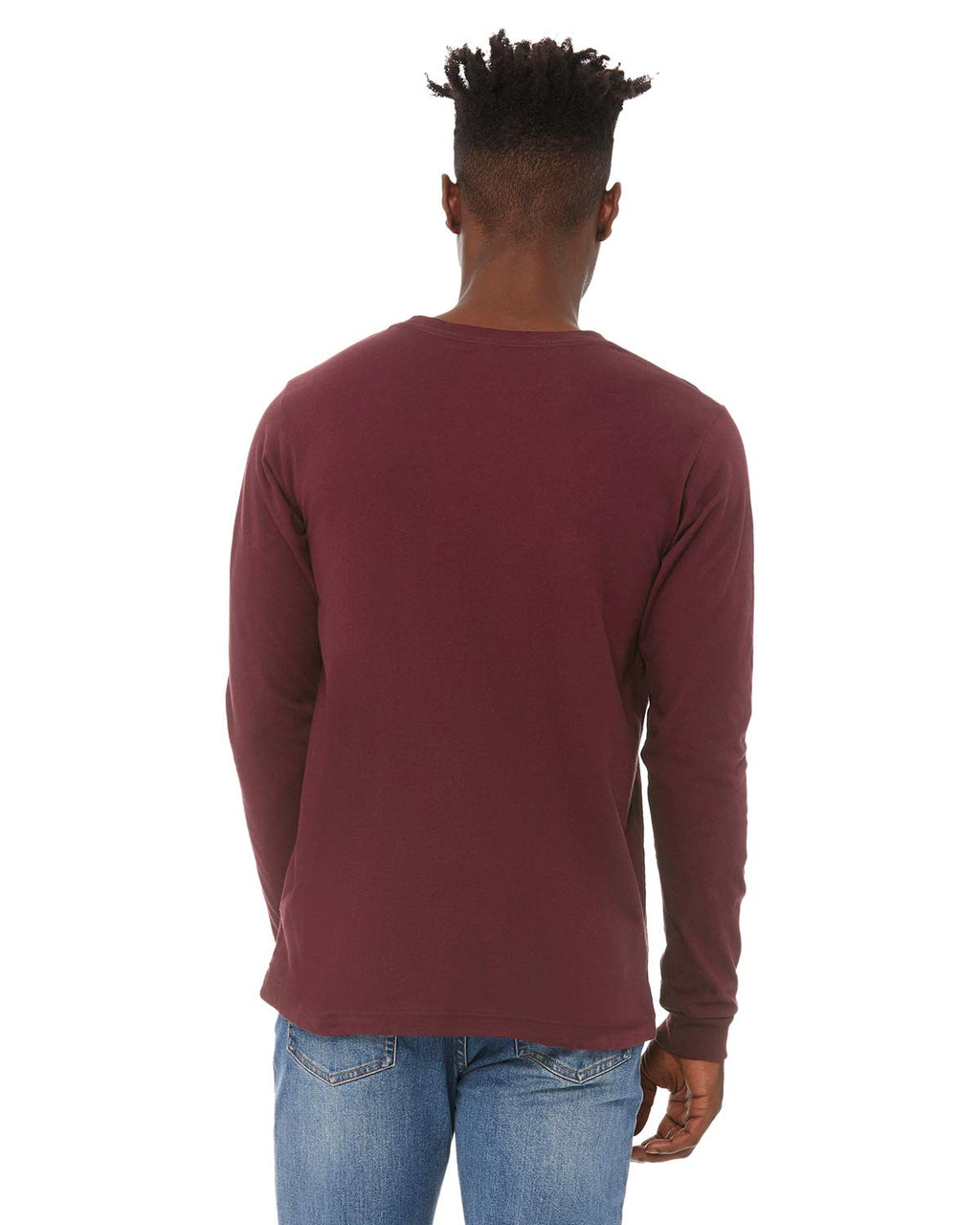 Unisex Jersey Long-Sleeve T-Shirt - RED - S(D0102H7WPDT)