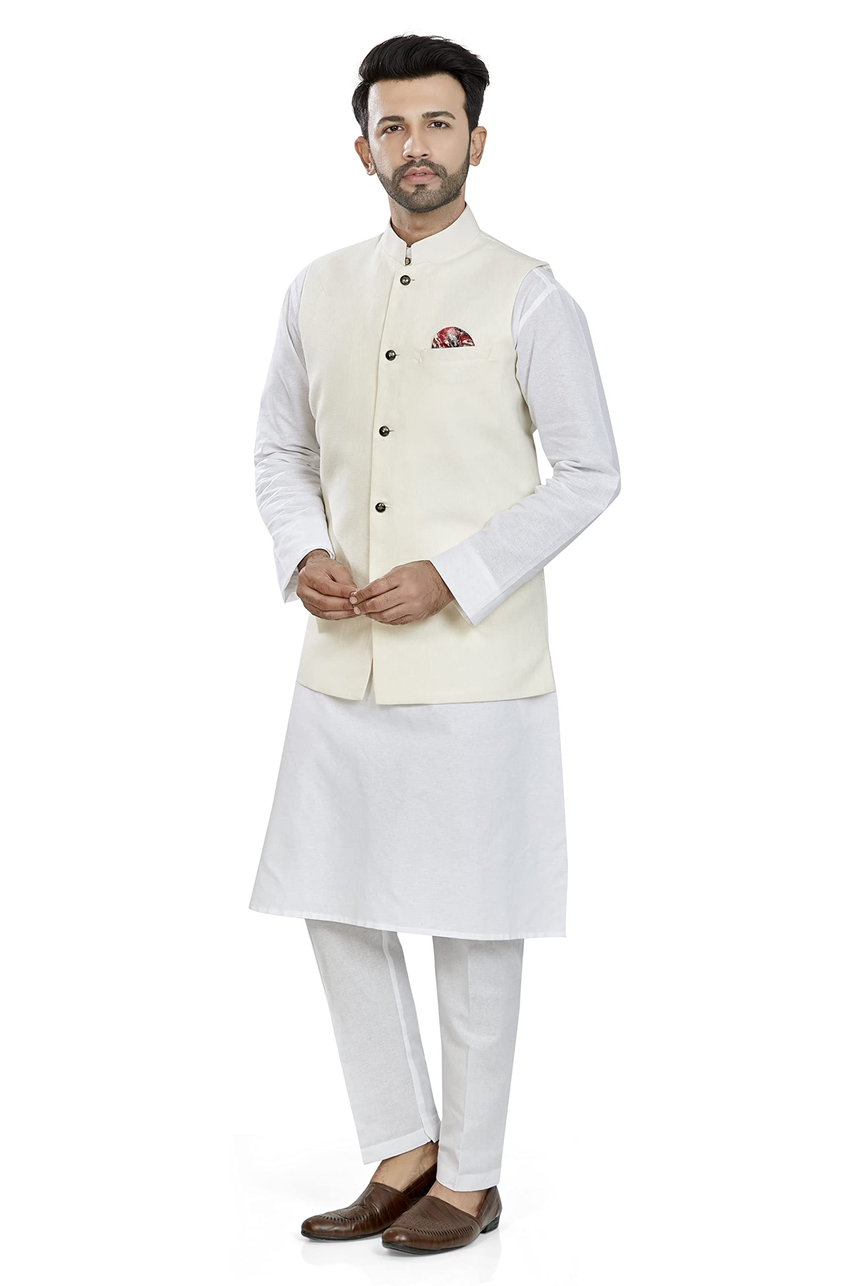 BE ACTIVE Mens Linen Blend Nehru Jacket With Mandarin Collar || Ethnic Koti For Men || Men Koti Formal|| Men Koti Wedding (RFKT