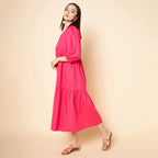 High Star Women'S Cotton Full-Length Maxi Dresses (Hswdrs23005_Mg_Magenta)