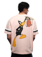 The Souled Store Official Looney Tunes: Daffy in Space Jam Men Oversized T-Shirt Pink