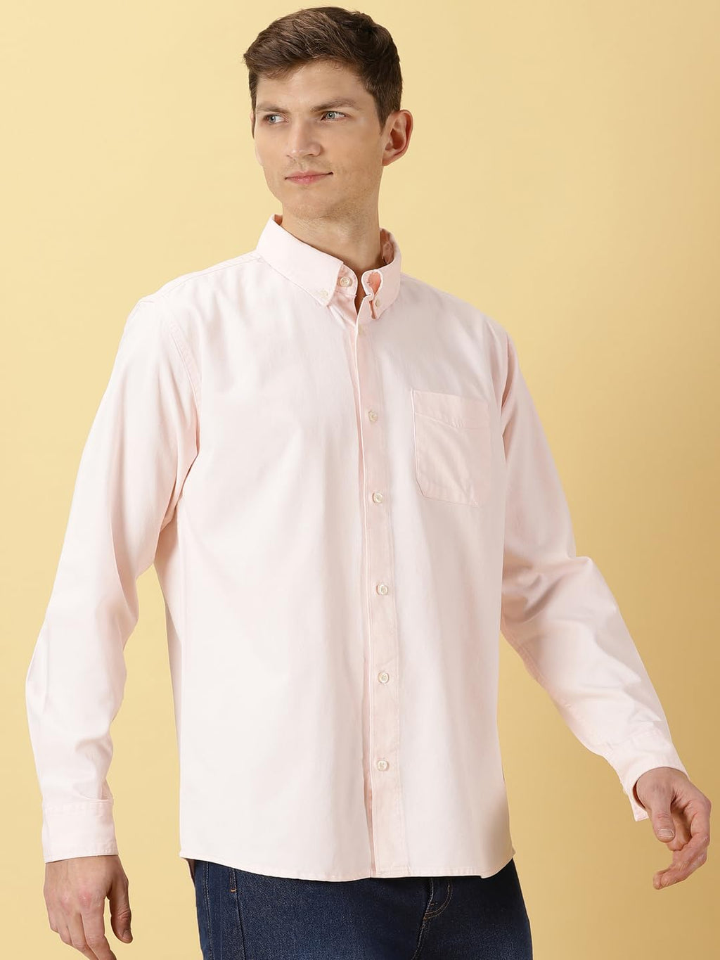 Thomas Scott Mens | Full Sleeve | Solid | Slim Fit | 100% Cotton | Spread Collar | Casual Shirts (Available in Plus Size) (Light