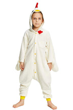 CANASOUR Chicken Onesie Kids Animal Rooster Halloween Cosplay Costume for 6-8 Years Girls Unisex Outfuit One Piece Hooded Soft P