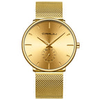 FIZILI Mens Watches Ultra-Thin Minimalist Waterproof-Fashion Wrist Watch for Men Unisex Dress with Stainless Steel Mesh Band-Ros