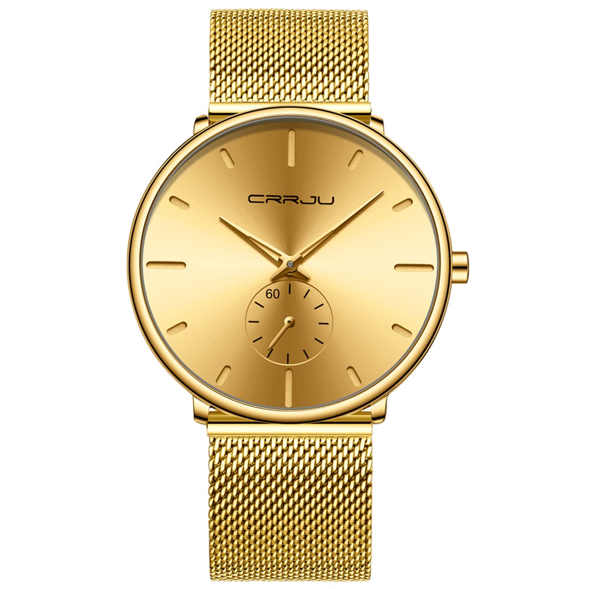 FIZILI Mens Watches Ultra-Thin Minimalist Waterproof-Fashion Wrist Watch for Men Unisex Dress with Stainless Steel Mesh Band-Ros