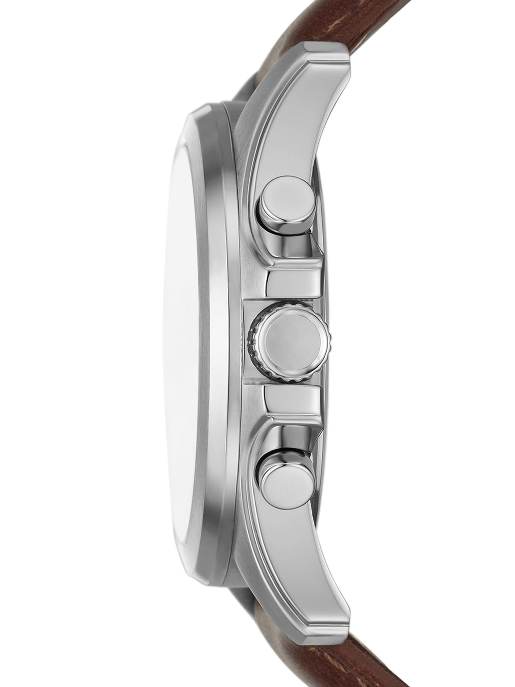 Relic by Fossil Men's Daley Multifunction Silver Stainless Steel and Brown Leather Band Watch (Model: ZR15794)