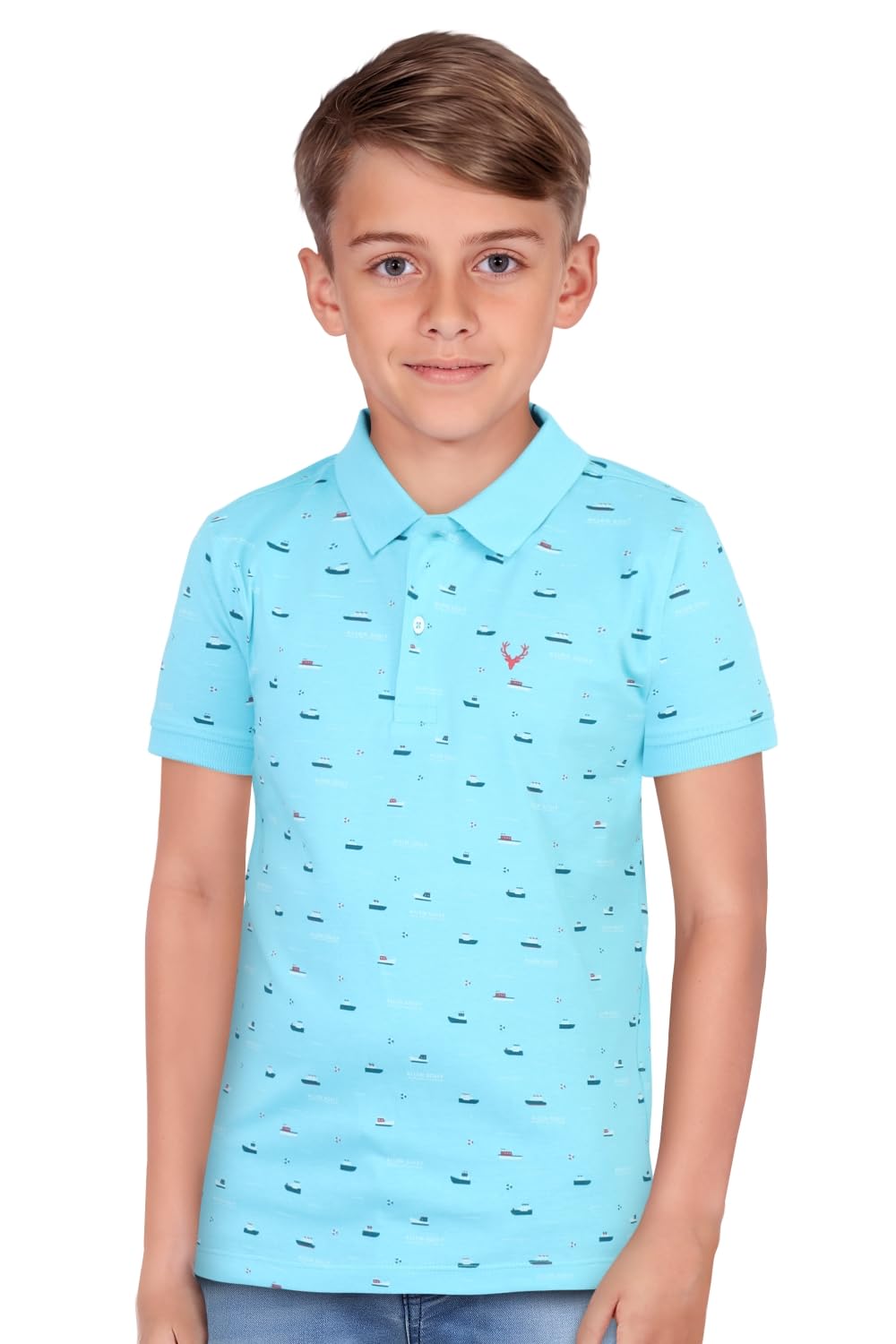 Allen Solly Boys Regular Fit Printed Casual Polo Shirt
