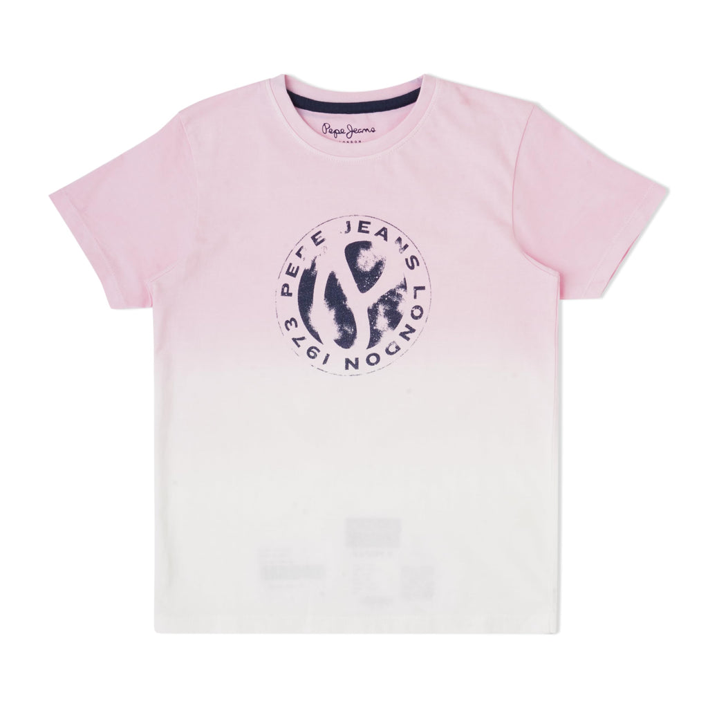 Pepe Jeans Boys Regular Fit Ombre Dyed T-Shirts Fresh Pink
