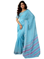 Satrani WomenS Linen Zari Border Printed Ready To Wear One Minute Pre Pleated Readymade Saree With Unstitched Blouse Piece (34R