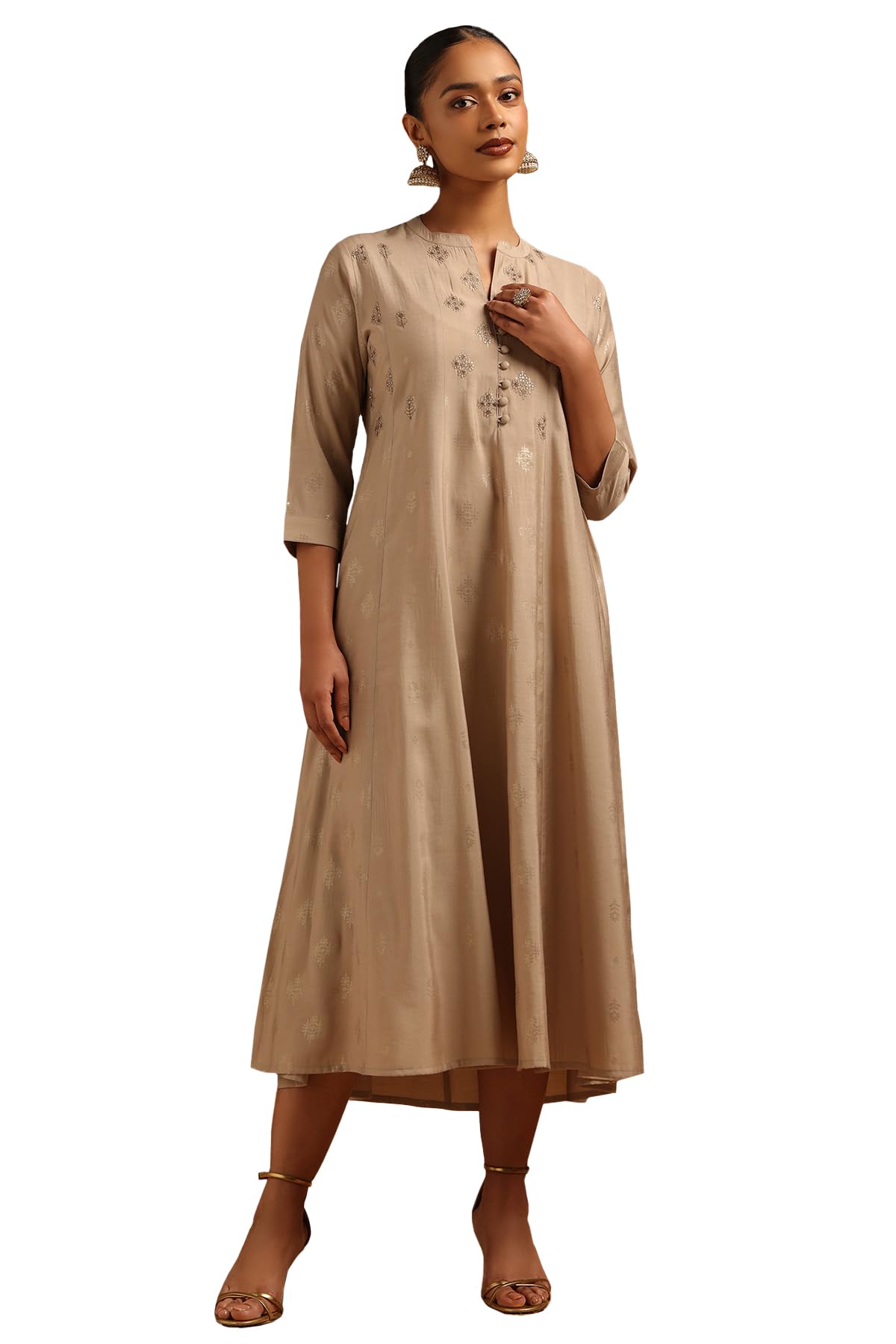 Soch Women Muslin Foil Printed Dress with Sequins