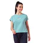 Enamor Womens Solid Relaxed Fit T-Shirt (E3G7_Marine Blue Be Yourself