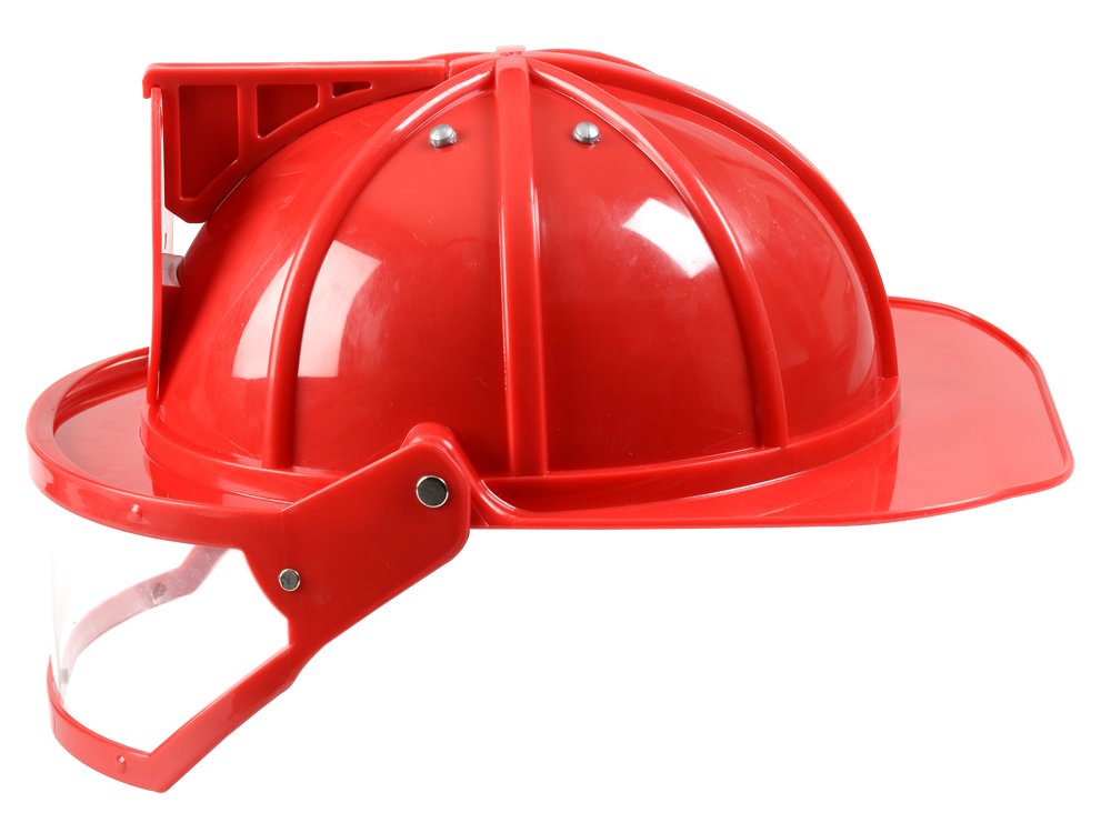 Aeromax Firefighter Helmet with Movable Visor, RED, Adjustable Size