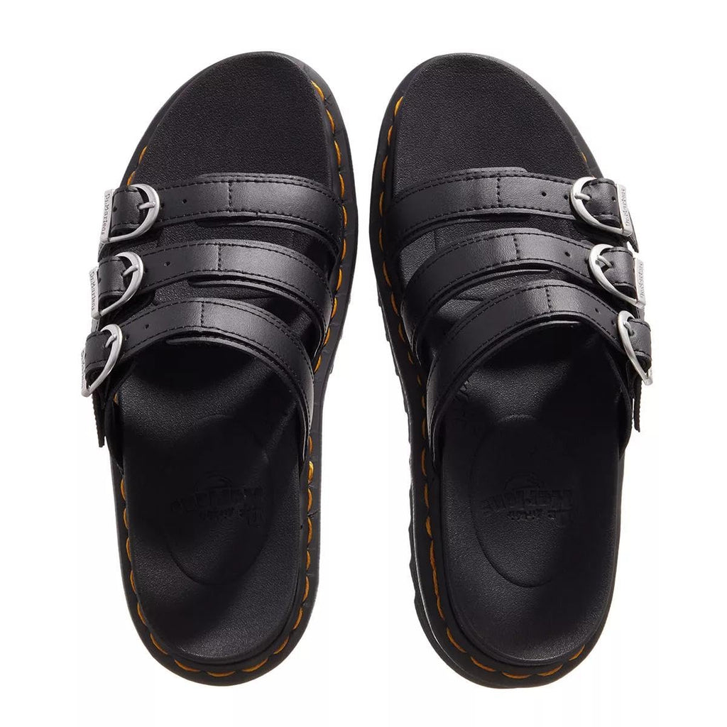 Dr. Martens Women's Slide Sandal, Black Hydro Leather, 7