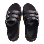 Dr. Martens Women's Slide Sandal, Black Hydro Leather, 7