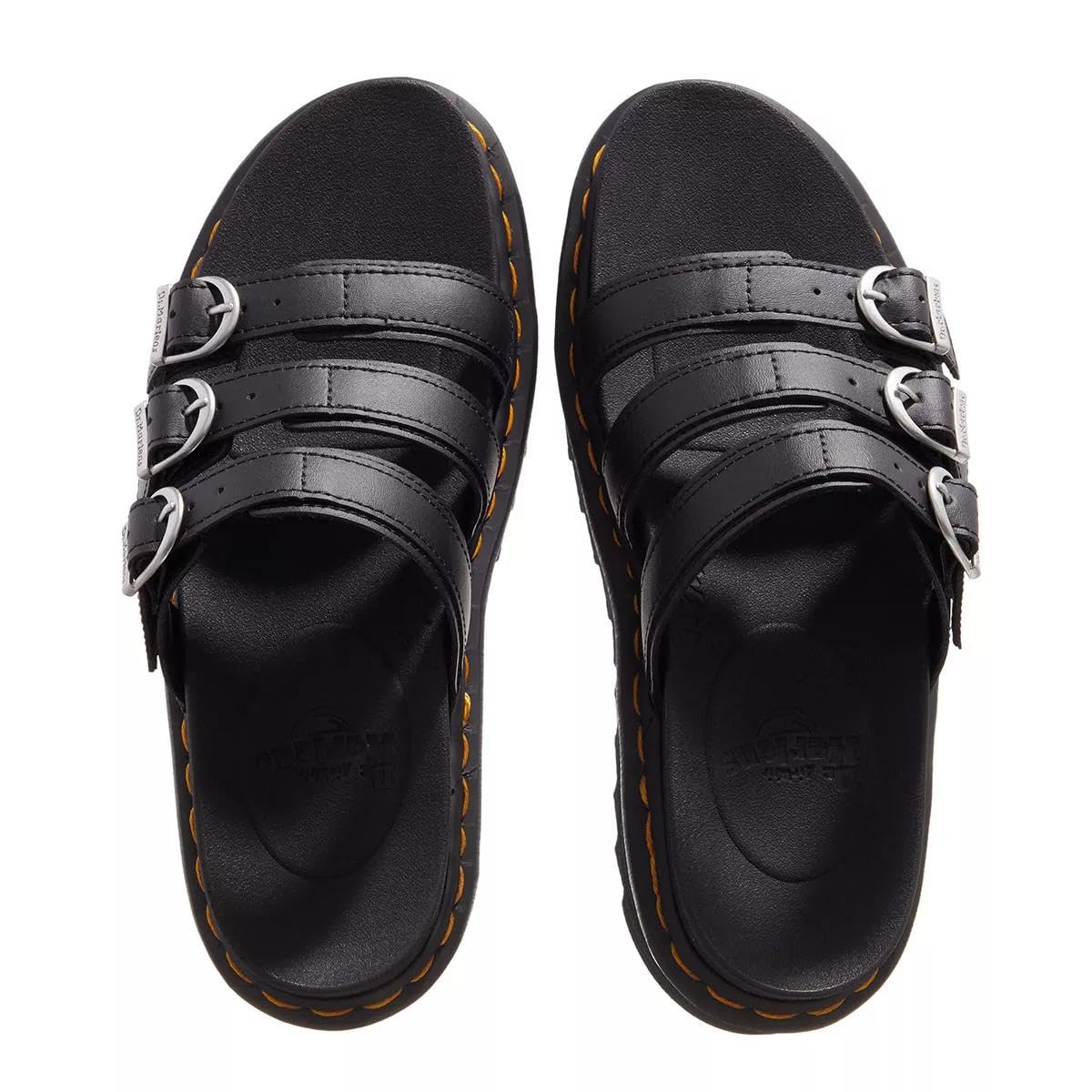 Dr. Martens Women's Slide Sandal, Black Hydro Leather, 7