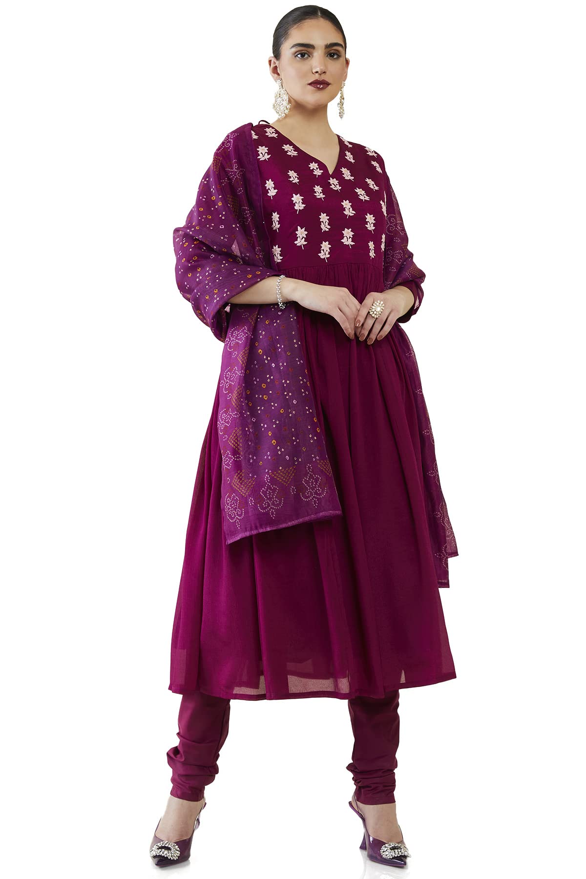 Soch Women Chiffon Embroidered Suit Set