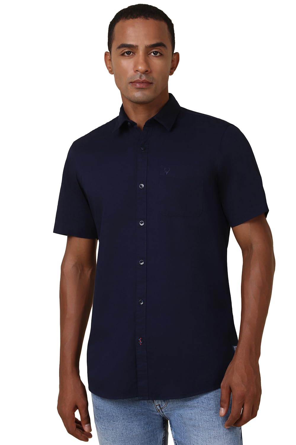 Allen Solly Men Solid Casual Short Sleeve Shirt