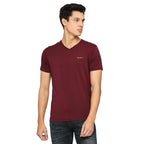 Pepe Jeans MenS Solid Slim Fit T-Shirt (Pm509199_Burgundy Red
