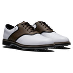 FootJoy Men's FJ Originals Golf Shoe, White/Brown, 10