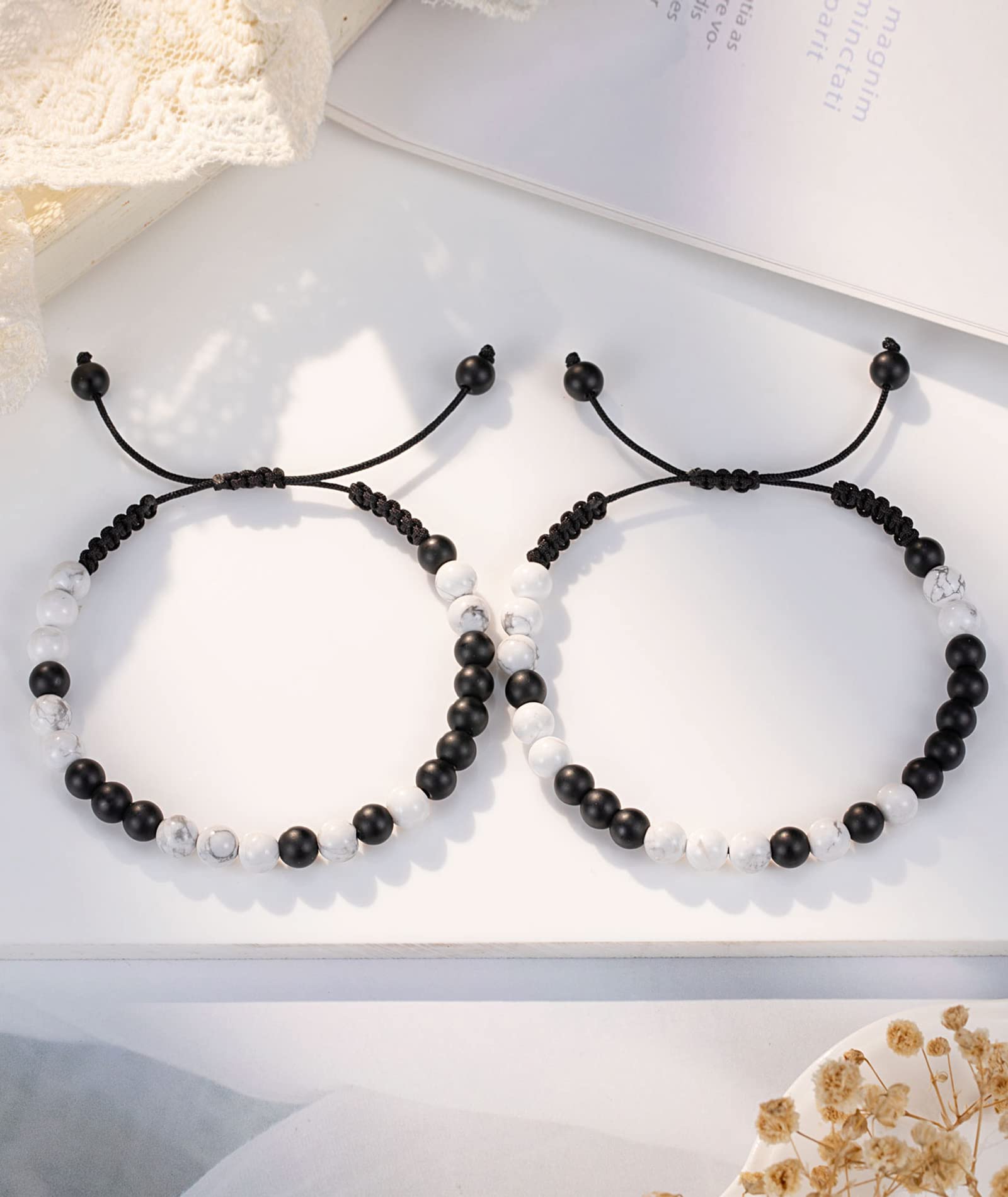 UNGENT THEM Matching Couples Bracelets Morse Code Boyfriend Girlfriend Long Distance Relationship Christmas I Love You Valentine