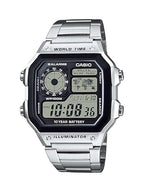 Casio Men's Classic Stainless Steel Japanese-Quartz Stainless-Steel Strap, Silver, 21 Casual Watch (Model: AE1200WHD-1A)