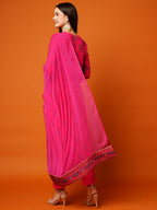 ANNI DESIGNER Womens Cotton Blend Printed Straight Kurta with Pant & Dupatta (NOV-Pink-Nw_4XL_Pink_XXXX-Large)