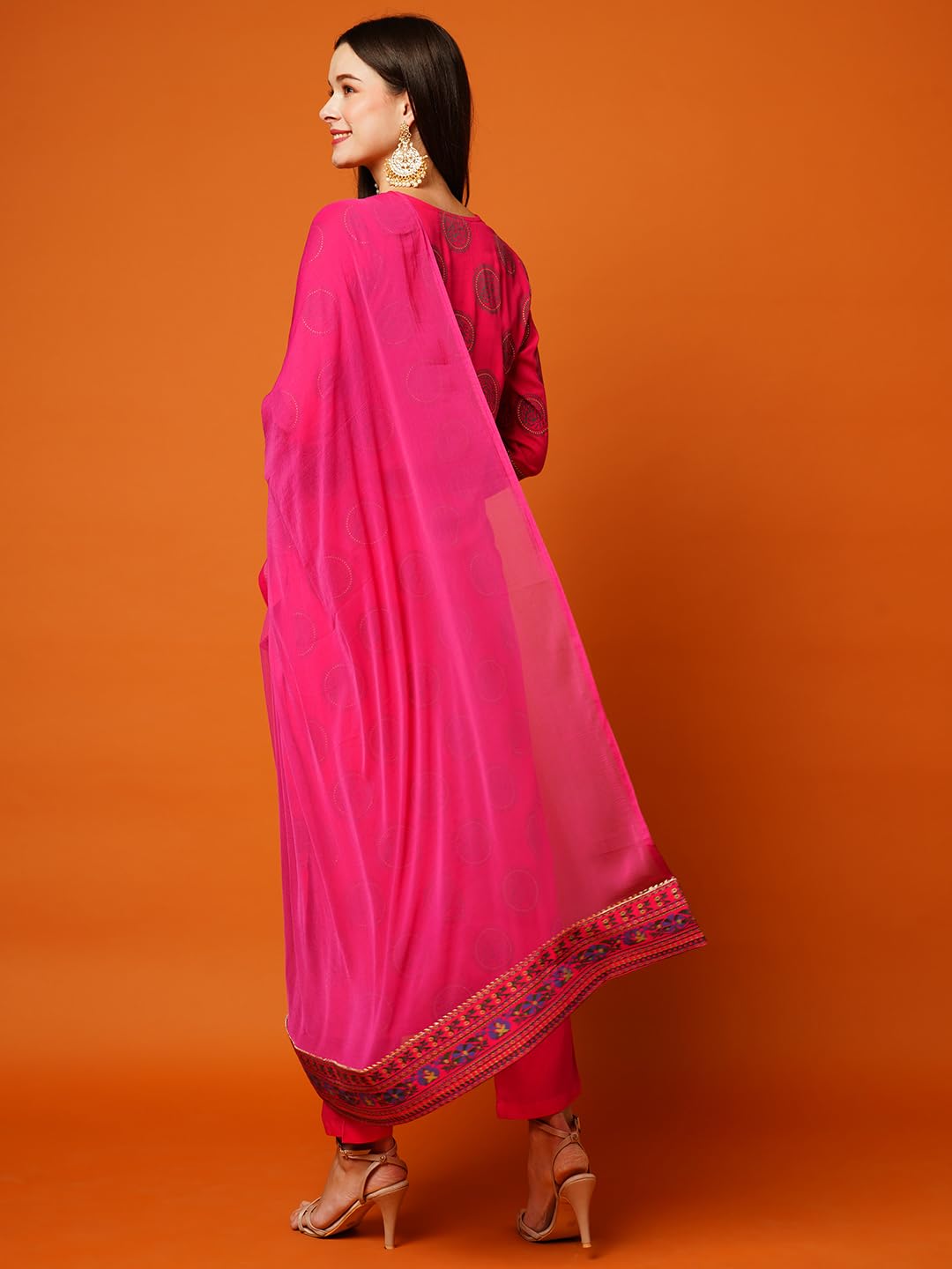 ANNI DESIGNER Womens Cotton Blend Printed Straight Kurta with Pant & Dupatta (NOV-Pink-Nw_4XL_Pink_XXXX-Large)