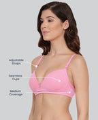 Lyra WomenS Cotton Non Wired Padded Bra Pink
