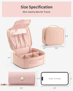 Vlando 1 Set of Makeup Bag and Jewelry Roll Bag,PU Leather Travel Bag Pink