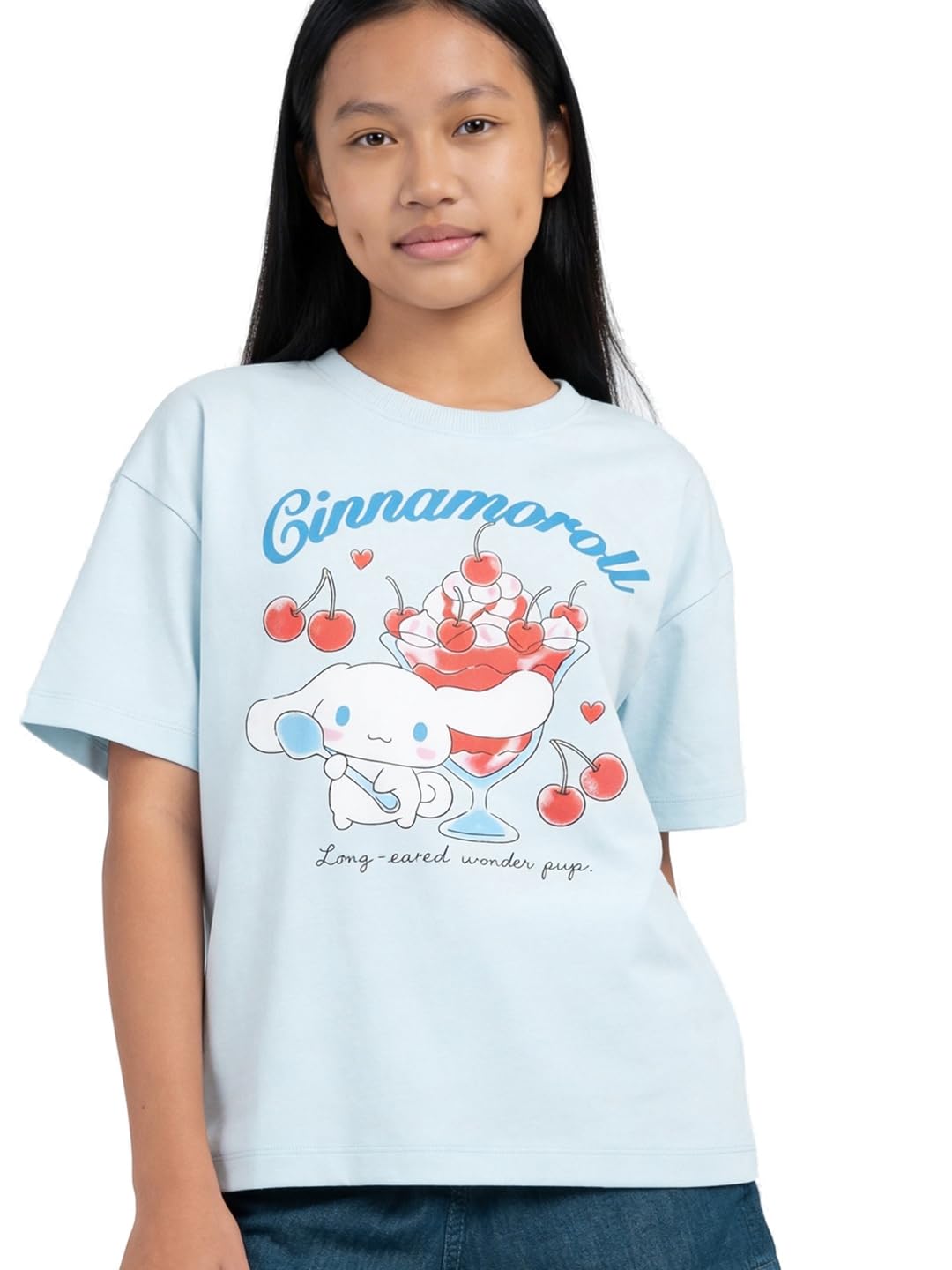 Max Girls Oversized Cinnamoroll Print TShirt Blue 14-16