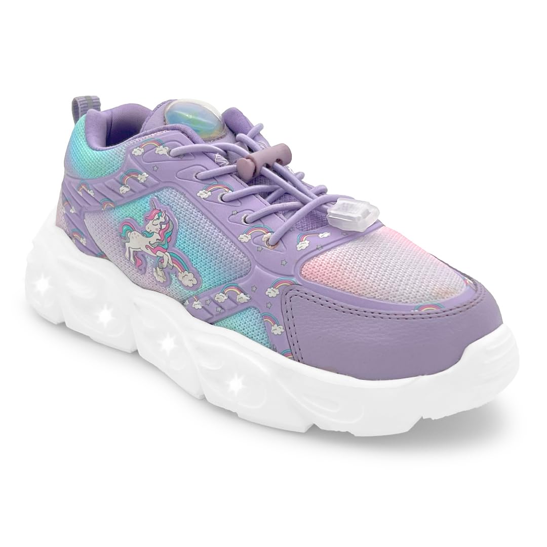 Hopits GlowGetters Kids Girls Unicorn Print Sneakers 2 UK Blue 2