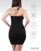 SlimMe Strapless Slips for Under Dresses, Women's Shapewear Slips, Comfortable and Breathable Tummy Control Slip - Black, Large,