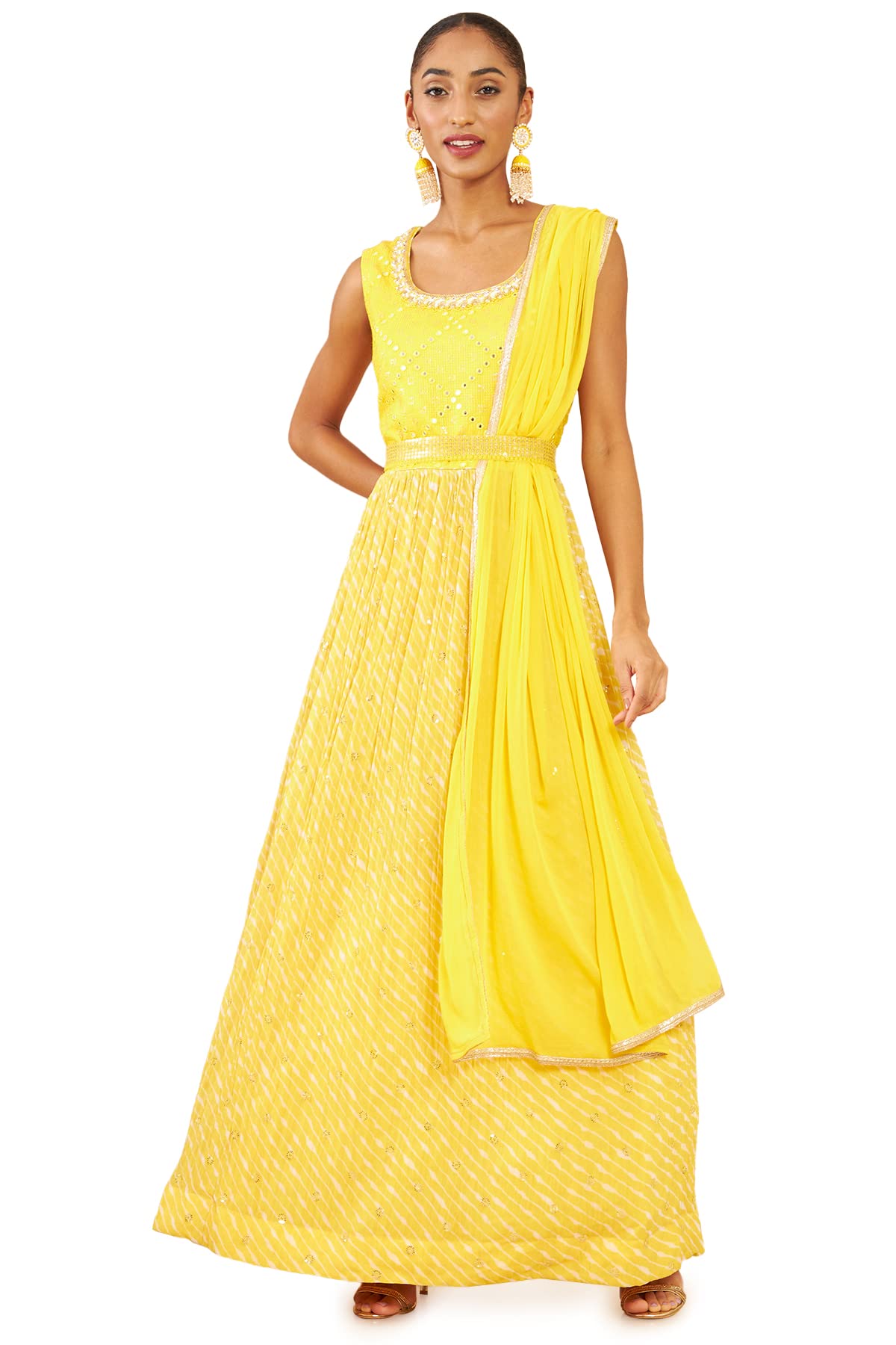 Soch Women Georgette Striped Gown