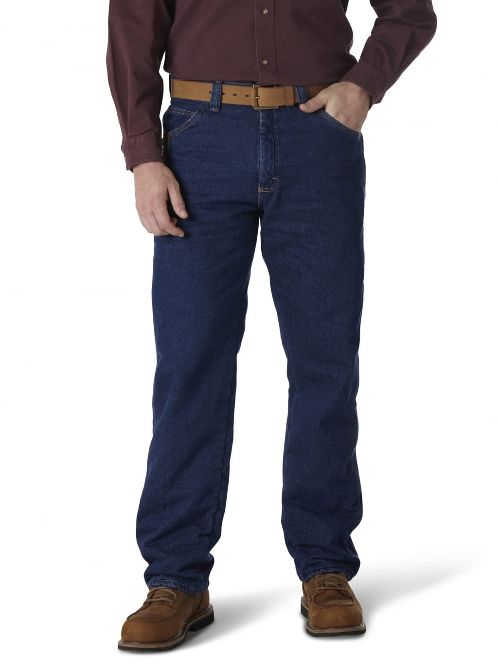 Wrangler Riggs Workwear Men's Lined Relaxed Fit Jean,Antique Indigo,42W x 30L