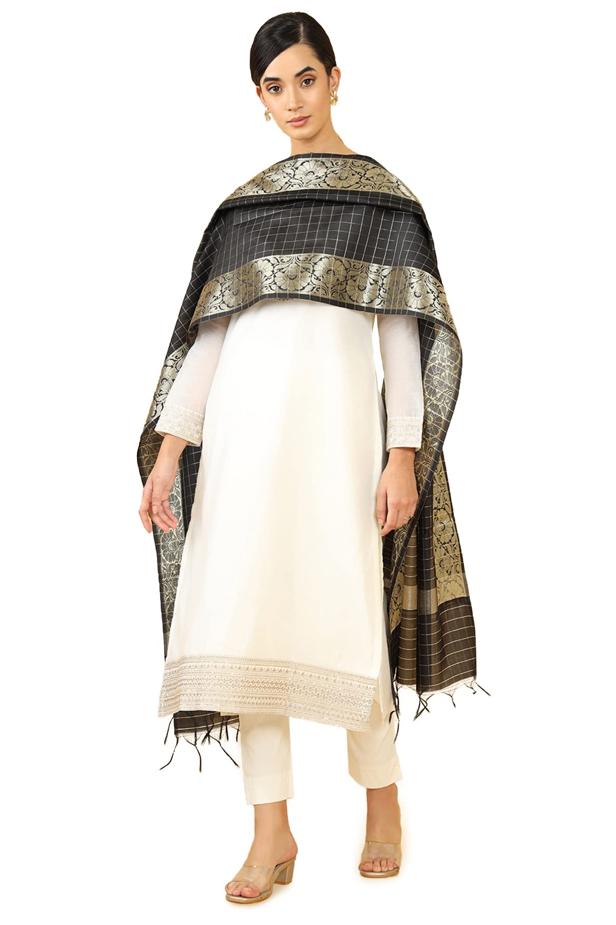 Soch Women Chanderi Embroidered Dupatta