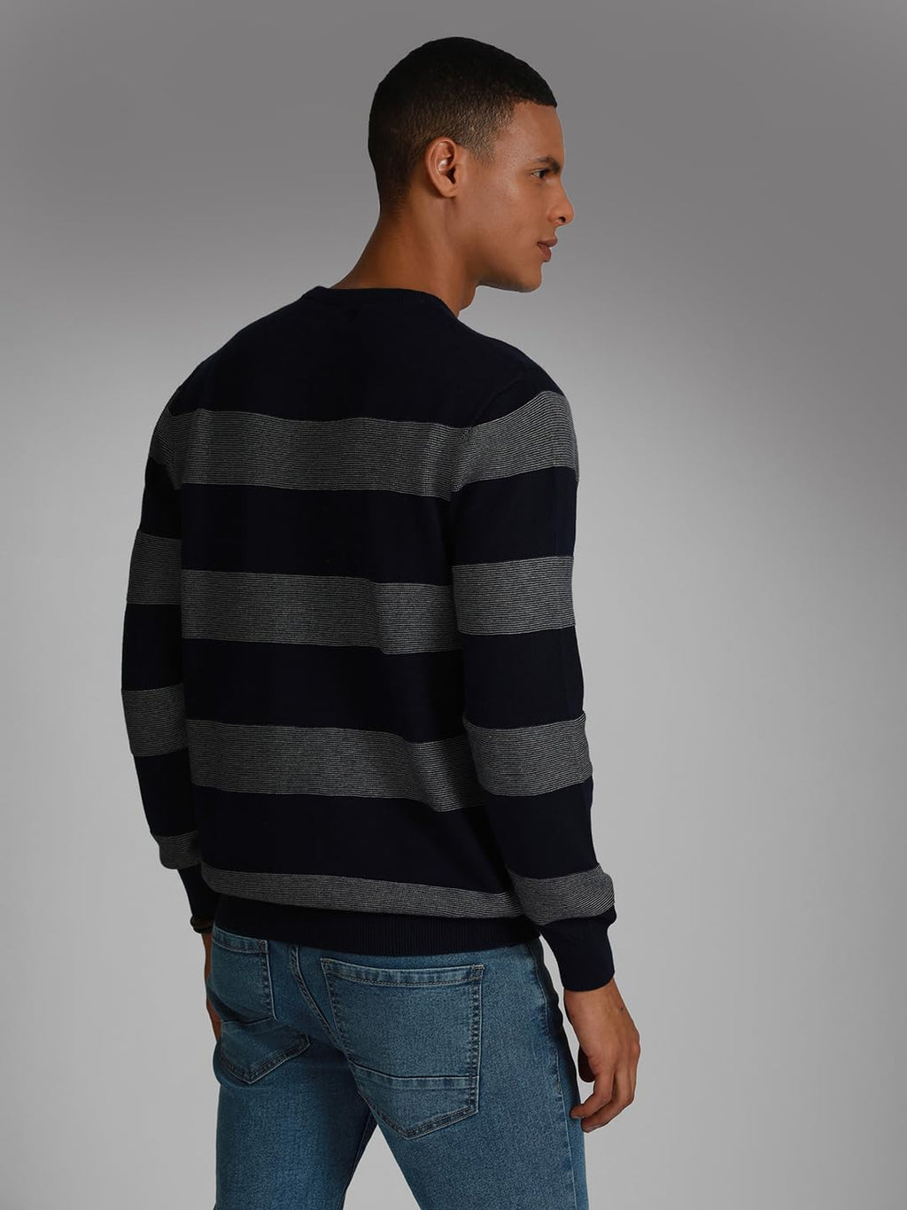 High Star MenS Cotton Round Neck Sweater (Hsmsww23105Rdnf_St1_Multi 1