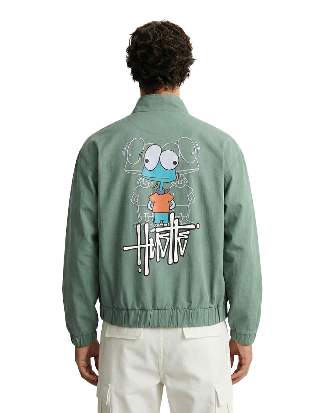The Indian Garage Co Mens Relaxed Fit Long Sleeves Cutaway Collar Graphic Sweater