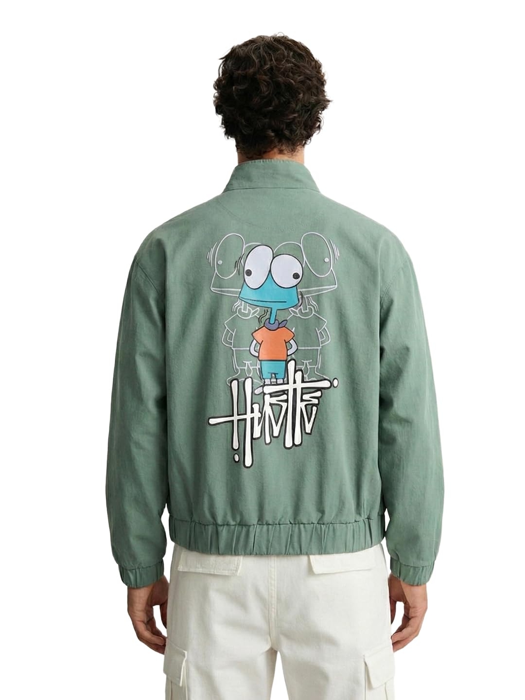 The Indian Garage Co Mens Relaxed Fit Long Sleeves Cutaway Collar Graphic Sweater