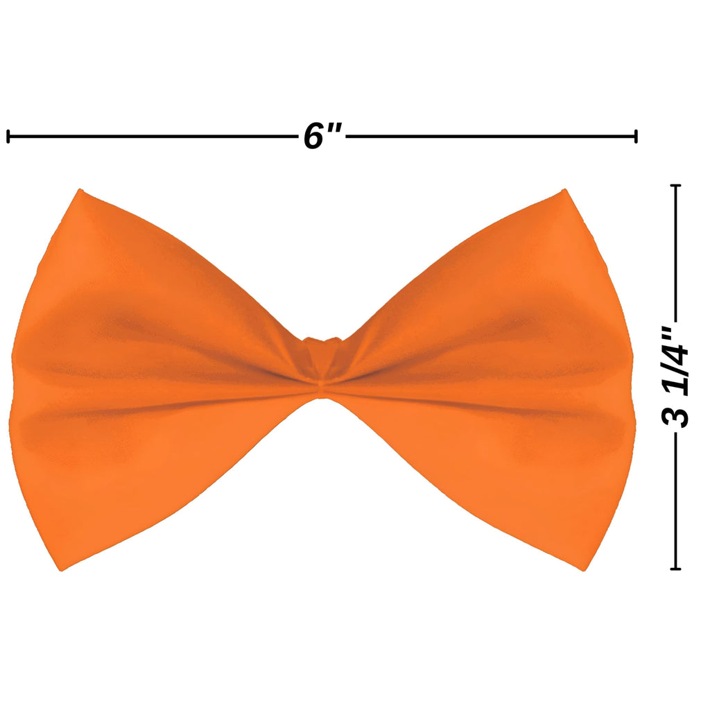 Vibrant Orange Bow Tie - 3.25 x 6, 1 Count - Premium Quality Fabric, Adjustable & Stylish - Perfect For Events & Photoshoots
