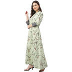 Idalia Sage Green Printed A Line Cotton Kurta