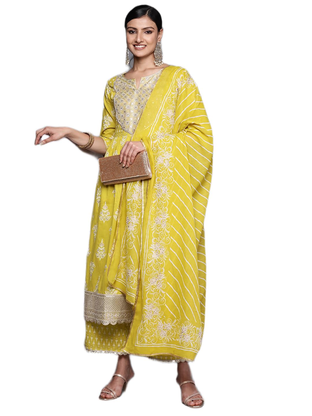 Libas Yoke Design Cotton Blend A (Line Kurta Set for Women (34252RXL)