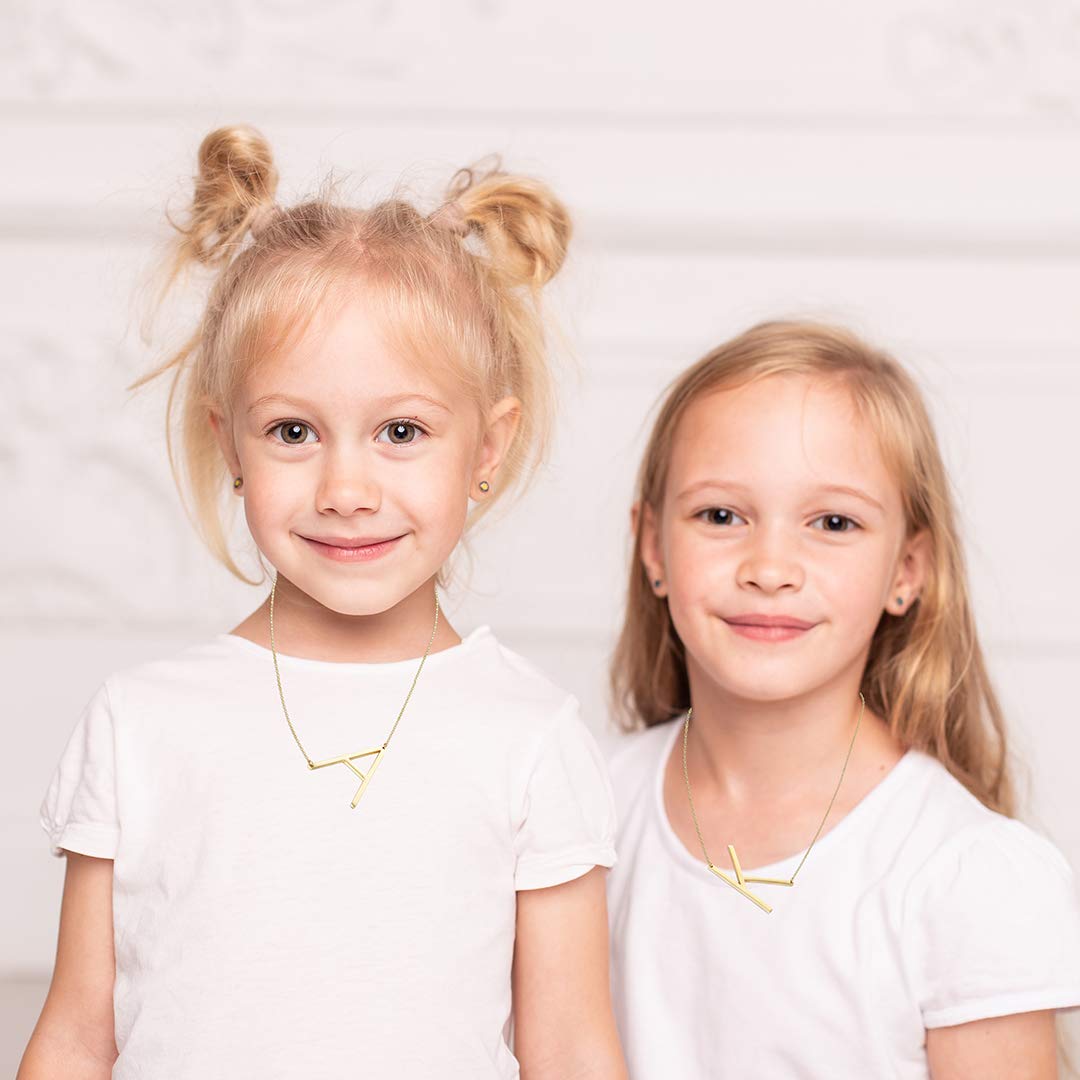 Memgift Gold Necklace for Women Initial Big Letter Birthday Gifts for Her Alphabet N Christmas Gifts