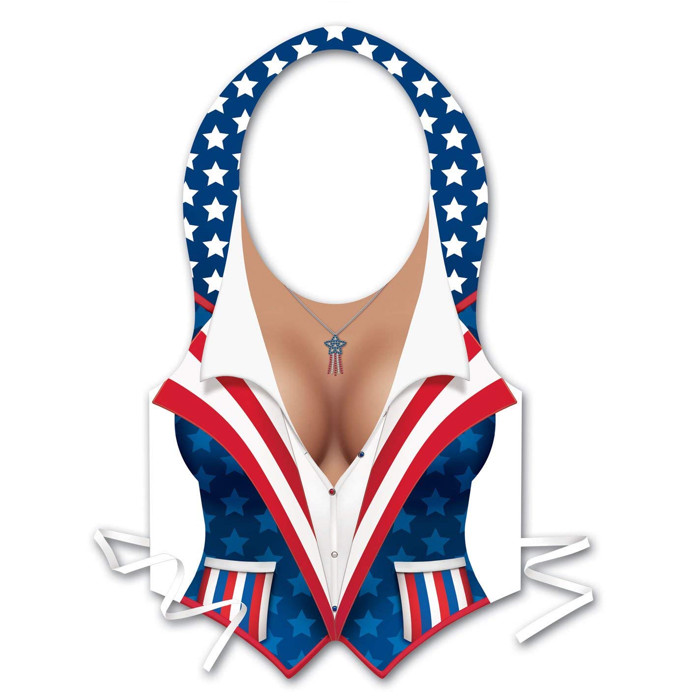 Plastic Female Patriotic Vest (stars & stripes design) Party Accessory (1 count)