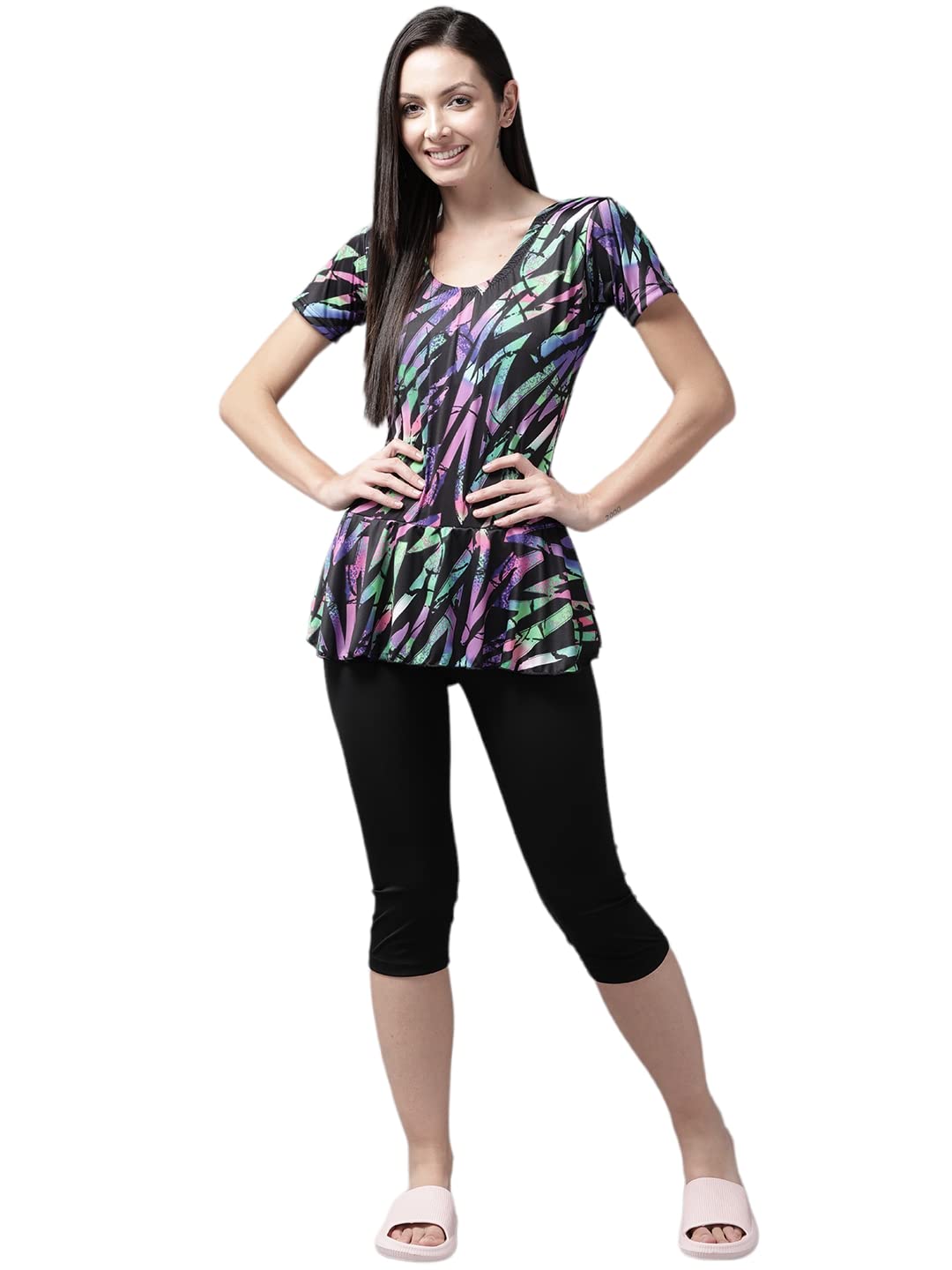 Aarika Womens Modern One Piece Swimsuit (Sonata-W-Printed_Purple