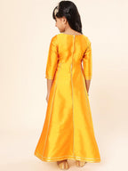 A.T.U.N. (ALL THINGS UBER NICE) Girls Woven Design Gota Jacket Anarkali Gown