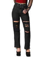 Kotty Women High Rise Cotton Lycra Distressed Jeans
