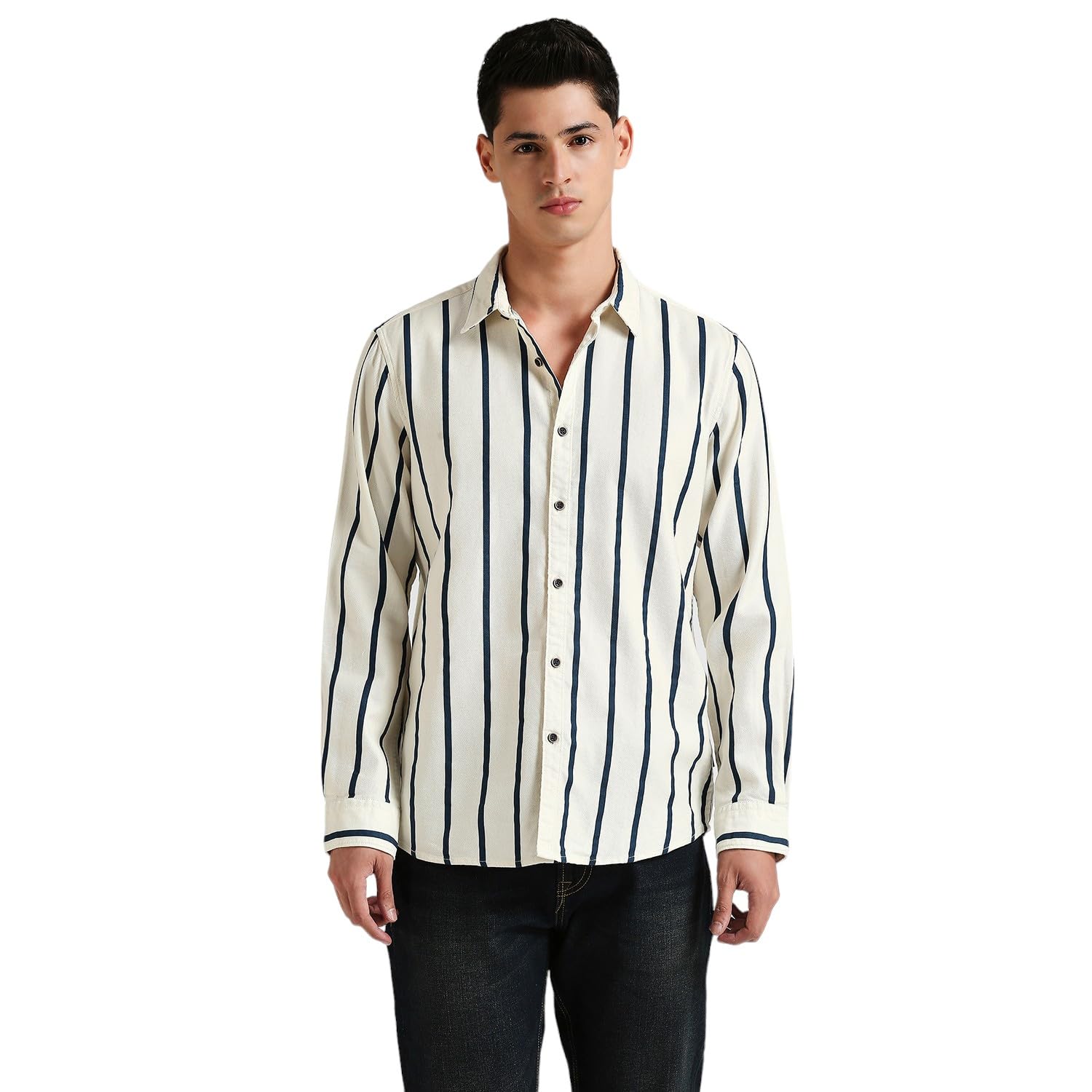 Pepe Jeans Clara Printed Twill Stripe Shirt White