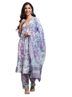 Om Sai Latest Creation Women Cotton Blend Fancy Kurta Set Regular Fit Printed (Oslc-K2738&P160&D99_Purple_2Xl)