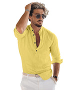 Bellstone Mens Solid Regular Fit Shirt (KURTA1600_Yellow_S)